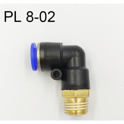 PL Elbow 100pcs Lot 8-02 8mm Air Connector Pneumatic Fitting Quick Fittings Male Thread Push In