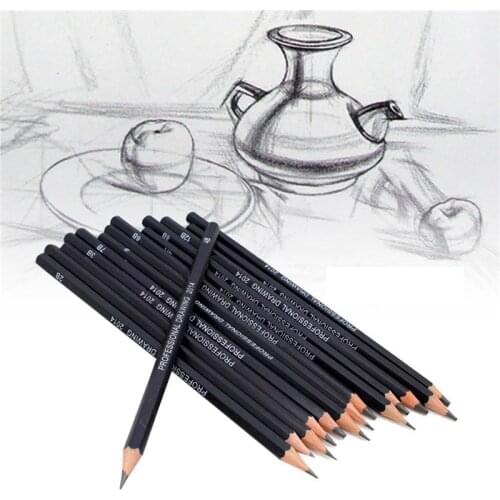 Professional Sketch and Drawing Writing Pencil Stationery Supplies 1B 2B 3B 4B 5B 6B 7B 8B 10B 12B 2H 4H 6H HB Pencil 14 Pcs/set