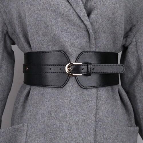 Luxury Ladies Wide Belt Elastic Vintage Buckle Leather Wide Fashion Wild Pin Buckle womens Belt Waist Seal Belt