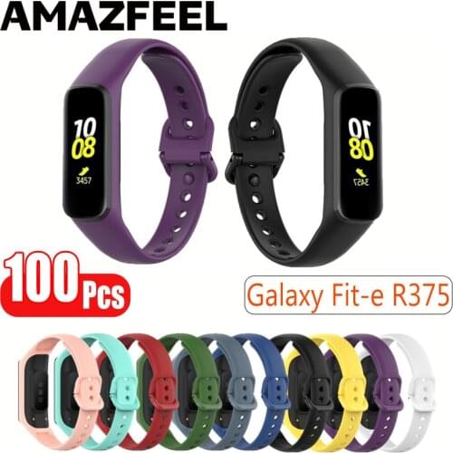 100Pcs/Pack Silicone Watch Strap For Samsung Galaxy Fit-e R375 Wrist Band Smart Bracelet Galaxy Fit e Replace Watchband Strap