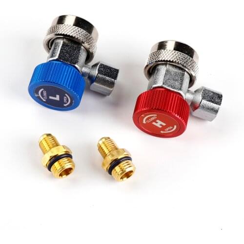 TAIHONGYU 2x R134A Quick Connector Adapter Coupler Auto A/C Manifold Gauge Low/High HVAC