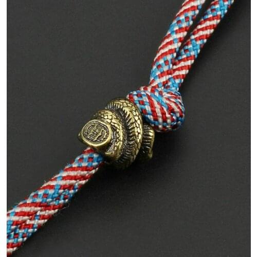 Twisted Snake Brass Knife Beads Umbrella Rope DIY EDC Lanyard White Paracord Bead For Bracelets Necklace Jewelry Making Tool