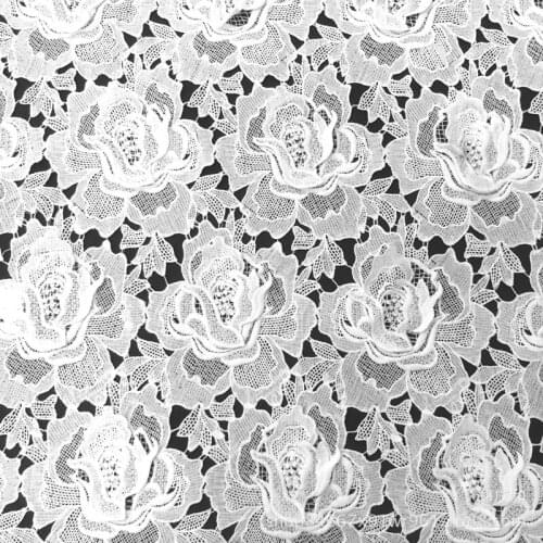 GLace 1Y/Lot Water soluble lace embroidery fabric milk silk lace full 3D solid DIY wedding dress accessoriesTX533