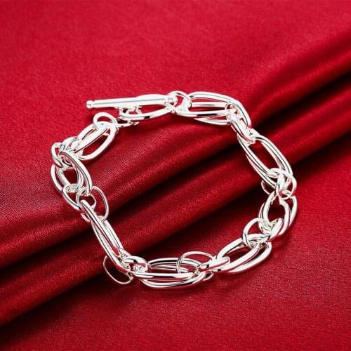 925 Sterling Silver Geometric Many Circle Bracelet For Women Wedding Engagement Party Jewelry