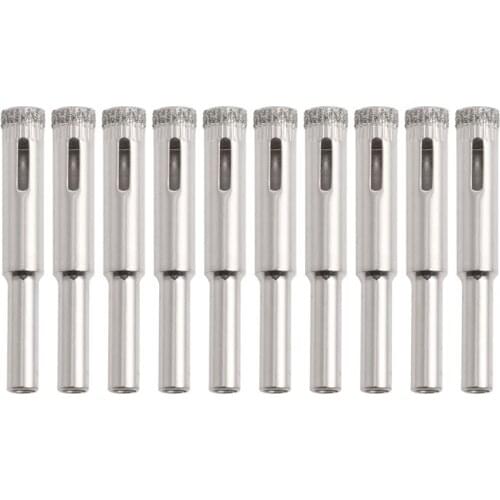 10Pcs 8mm Diamond Coated Core Drill Bits Hole Saw Glass Tile Ceramic Marble