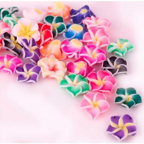 10pcs/lot For DIY Jewelry Findings Polymer Clay Loose Beads Mixed Color Egg Rose Flower Bracelet Pendant Accessory