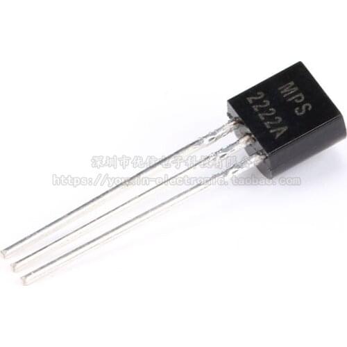 100pcs / 1 lot Original MPS2222A TO-92 NPN 40V 0.6A straight plug triode copper feet