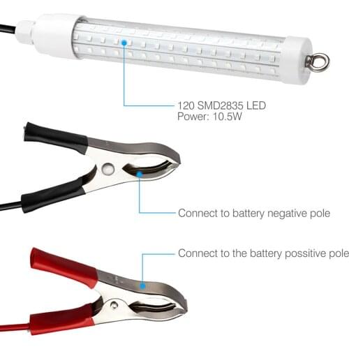 12V 10W 1000 Lumens LED Ing Light 8 Sides Underwater Finder Lamp White