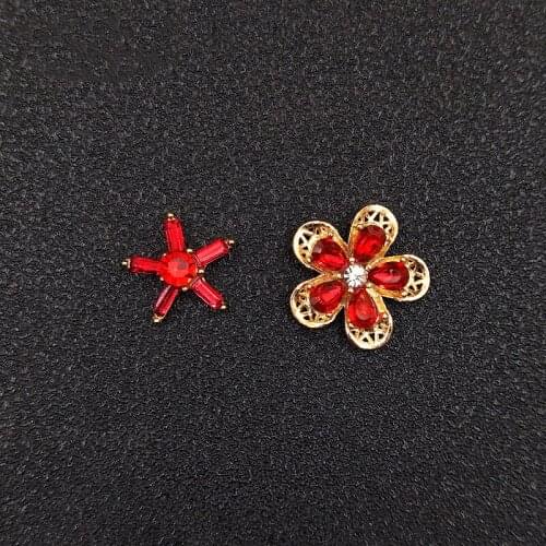 2020New 100Pcs Red Rhinestones floweror Star button for DIY Wedding and Children Headband Kids Hair Accessories HZ604-HZ605
