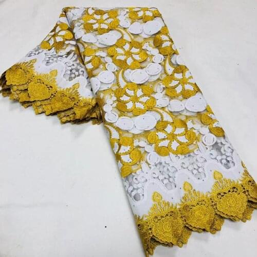 2021 African Dry Lace Fabric Hot Sale Swiss Voile Lace In Switzerland Nigerian Tulle Net Wedding Dress Materials Sewing 5yards