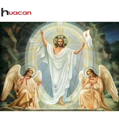 Huacan Diamond Painting New Arrival Jesus Christian Home Decor Diamond Mosaic Embroidery God Angel Wall Stickers