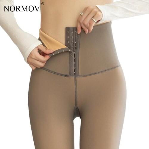 NORMOV Velvet Tights Women Winter Flesh Light Thick Elasticity Pantyhose High Waist Slim Tight Warm Pantyhose Women