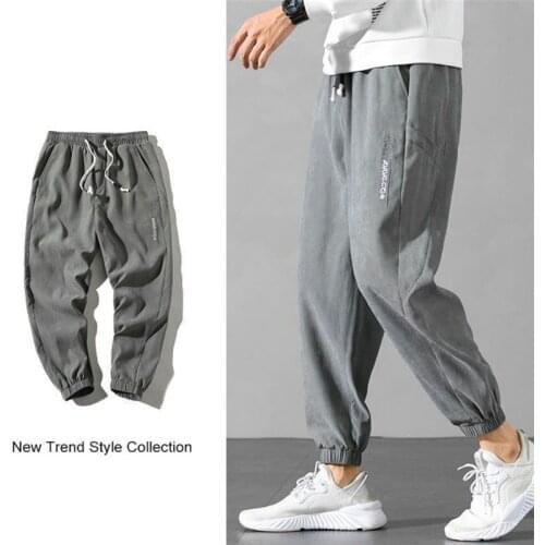 Spring Summer Men Jogging Pants Drawstring Elastic Waist Male Baggy Solid Casual Outdoor Sport Trendy Trouser Les Pantalons