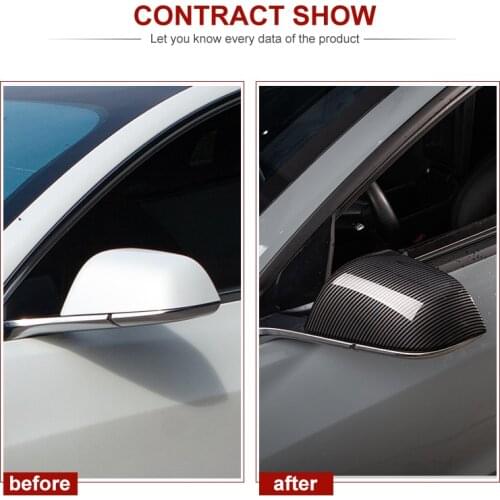 New Model3 Car Side Mirror Cover For Tesla Model 3 2021 Accessories Mirror Cover Carbon Fibre ABS For Tesla Model Three