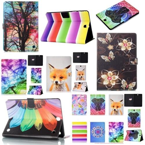 Flip Stand PU Leather Shell Cover Funda Capa Case For Samsung Galaxy Tab A 9.7 T555 T550 SM-T550 T555C SM-T550C Coque +Film +Pen