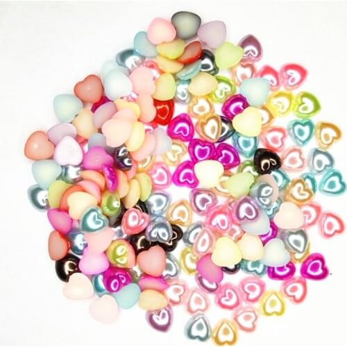 Pure white Imitation Pearls Half Heart Flatback Beads For Jewelry Making Craft Pearls Clothing Accessories Nail DIY Decoration