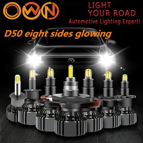 DLAND OWN D50 360 DEGREE GLOWING EIGHT SIDES FOCUSING 90W 12V 24V TRUCK 6000LM AUTO CAR LED BULB LAMP CREE CHIP H1 H3 H7 H11 HB3
