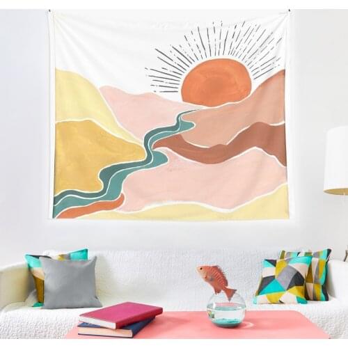Mountains sunrise home art decorative tapestry Hippie Bohemian decorative tapestry bedroom sheet yoga mat Mountain Tapiz Bedroom