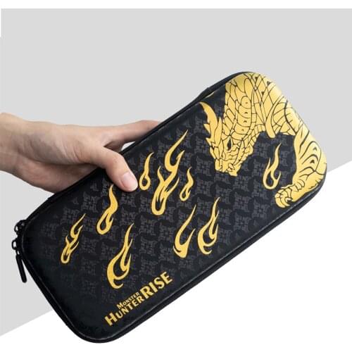 Game Storage Box Travel Carry Case for Nintendo Switch Console Monster Hunter RISE Theme NS Joy-Con Protective Case Pouch Cover