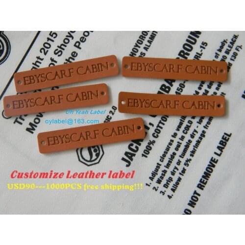Custom made high quality leather label / leather patch /pu patch/main label