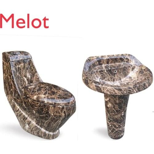 Ceramic color wc toilet set bathroom stone wc toilet bowl marble toilet