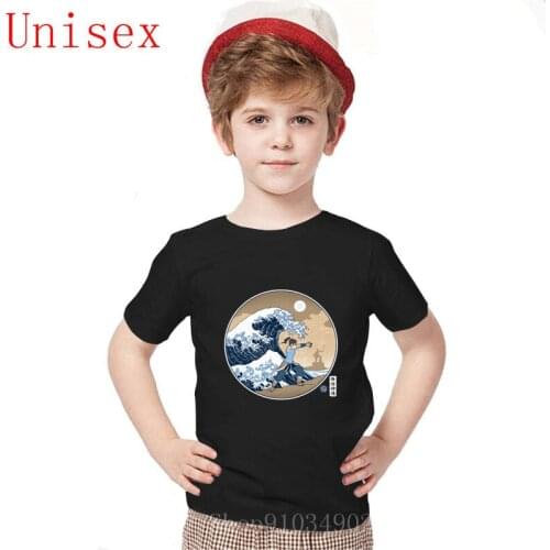 Cool Men Avatar Waterbender Great Wave Tees T Shirt The-Last-Airbender O-Neck Design kids clothes boys Cotton Tshirt Tees Tops