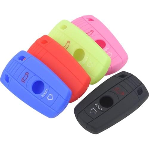 Kutery 10PCS Silicone Colorful Remote Car Key Cover Case 3 BTN For BMW E81 E87 3 320 E90 E91 E92 E60 E61 Protection Replacement