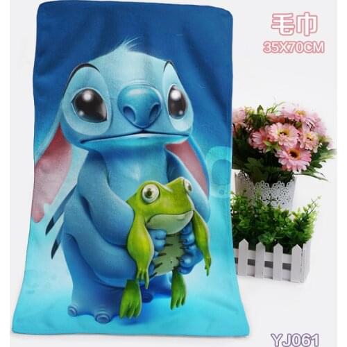 Disney Lilio and Stitch Fashion Customized Anime Bath Towels Handkerchief Soft Face Beach Cartoon Washcloth Girls Boys Kids Gift