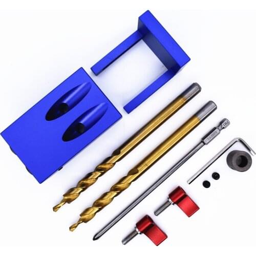 Mini Pocket Hole Jig System Kit For Woodworking Oblique Hole Punch Locator With 9.5mm Drilling Bit Wrench Screwdriver