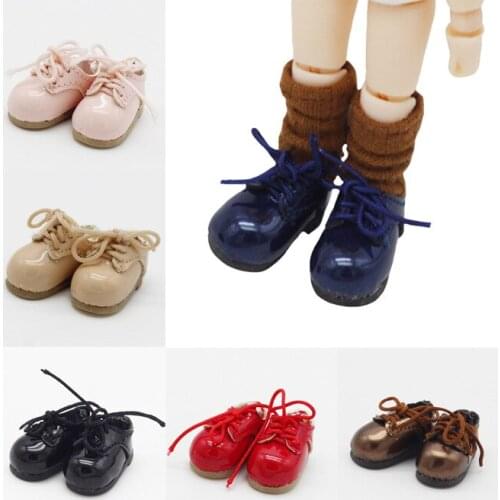 New 16cm BJD Ob11 Doll Shoes Big Toe Shoes Small Leather Boots Band Shoelace 1/12 Doll House GSC Obitsiu 11 Universal Accessory