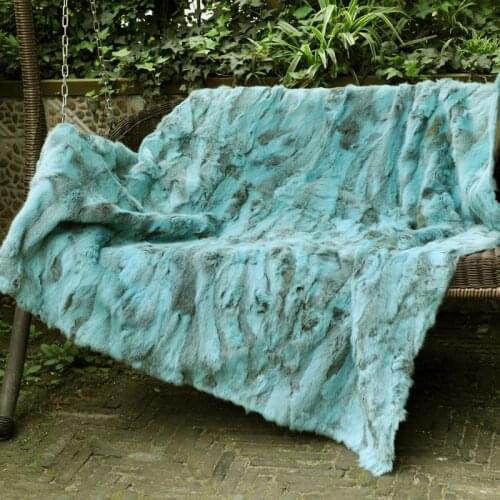 CX-D-11N 200x180cm Real Rabbit Fur Blanket Floor Real Fur Rug Bedrooms Blankets For Bed Home Rugs and Carpets For Living Room