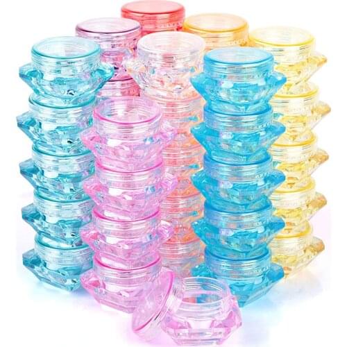 50Pcs 5ml Cosmetic Containers Sample Empty Container Plastic Travel Pot Jar for Eye Shadow Nails Powder Jewelry Cream Sample