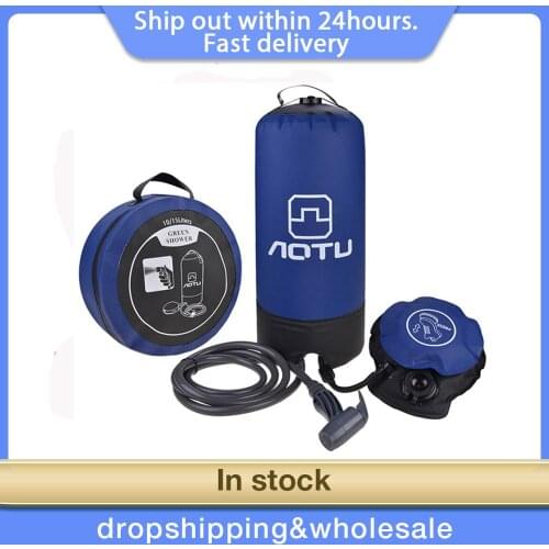 11L Portable Outdoor Camping Shower Bag With Foot Pump And Shower Nozzle For Beach Swim Travel Hiking