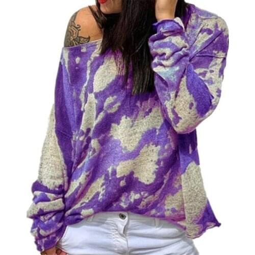 Casual Womens Tops And Blouses Womens Round Neck Loose Long-sleeved Shirt Camouflage Pullover Blouse Blusas Mujer De Moda 2021