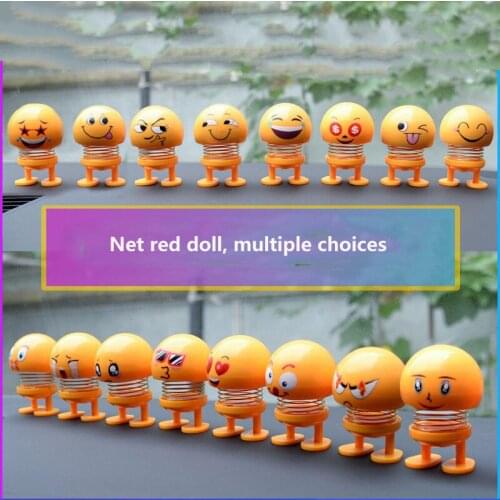 Spring shaking doll car expression bag cute creative car interior parts car accessories for girls