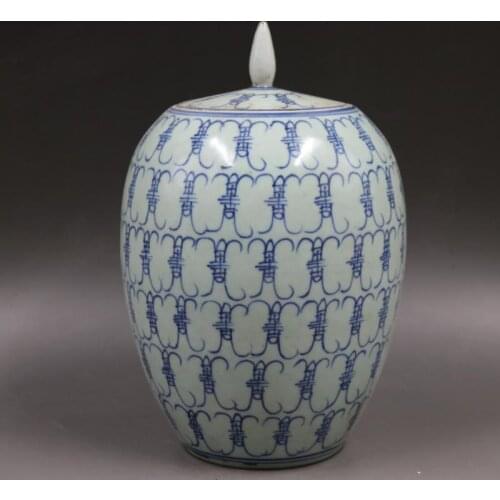 Qing Dynasty Yongzheng Blue And White porcelain Pot Collection Fine Antique Old ceramic jar vase
