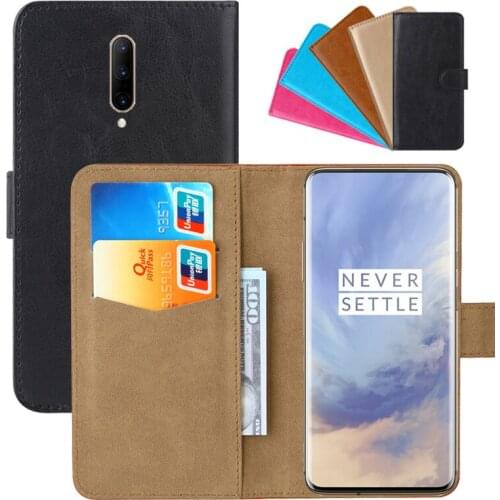 Luxury Wallet Case For OnePlus 7 Pro 5G PU Leather Retro Flip Cover Magnetic Fashion Cases Strap
