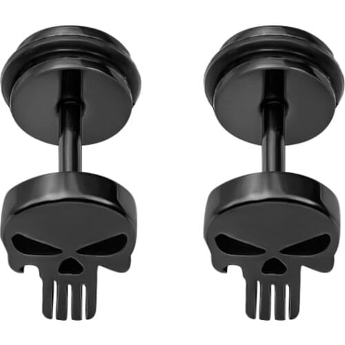 2021 new trends1 Pair Skull Stud Earring for Men Women Cool Skeleton Ear Piercing Halloween Jewelry