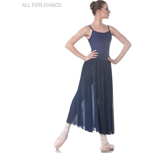 All For Dance Navy Blue Spandex Bodice Contemporary Dance Dress For Girls&Women Ballet Dance Dress Dance Wear Dress