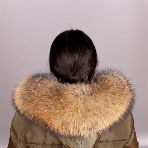 Real Raccoon Fur Collar Womens Natural Fur Gray Collar Real Fur Shawl Raccoon collar Fur Scraves Raccoon Fur