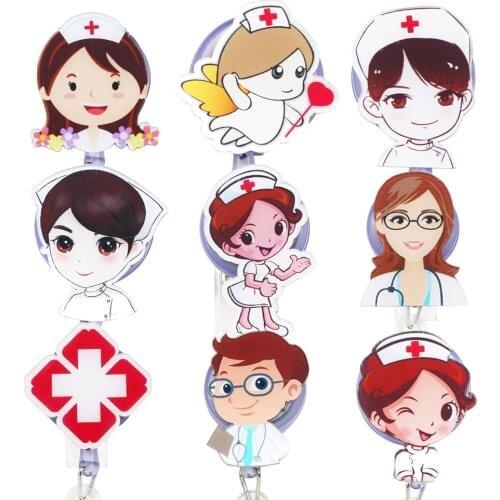 Retractable Badge Clip Pull ID Card Badge Holder For Nurse Doctor Hospital Card Holders