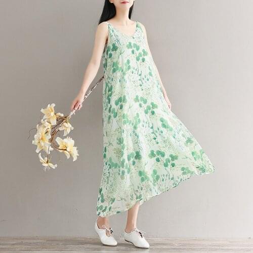 Fashion Women Summer Forest Dress Female Long Versatile Suspender Dress Literary Fresh Thin Mint Dresses Sexy Long Sundress