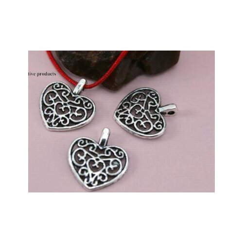 10pcs/1lot Tibetan Silver Hollow heart beads Antique Loose Bead Spacer Connectors for DIY Jewelry Making bracelet ft4s