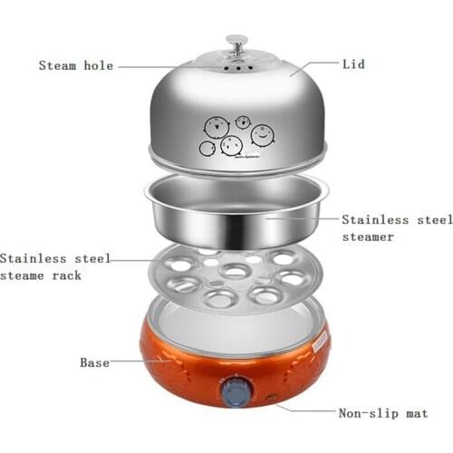 100% Healthy Boiler Pot Electric Egg Cooker Steamer Full SUS 304 Stainless Steel Big Capacity For Boiling Bread Eggs Corn etc