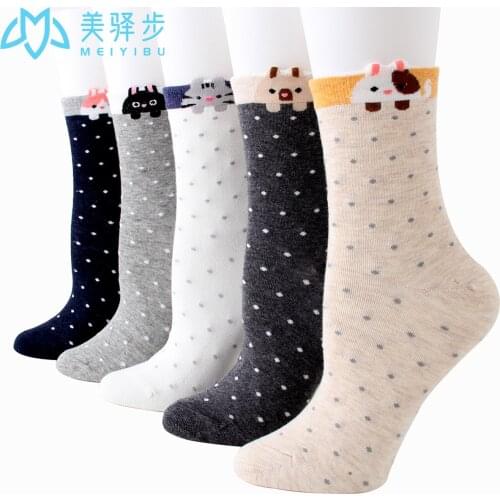 12 pairs per set New stereo ears cartoon cat socks womens sweat-absorbent socks wholesale womens socks manufacturers