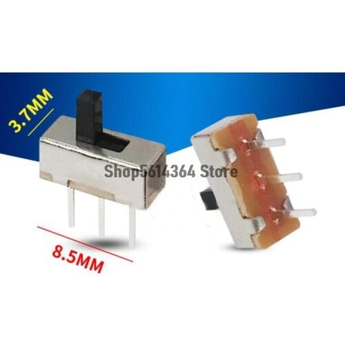 20PCS 2 Position Vertical Slide Switch 3 Pin DC 50V SS-12D00 With Shaft 2/3/4/5/6mm Height