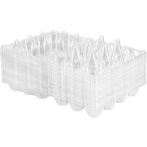 20Pcs Egg Cartons Clear Plastic Egg Holder Storage Container Egg Tray for Family Pasture,Refrigerator Storage,12 Grids