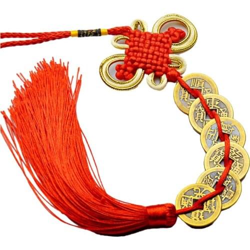 2021 New Chinese Knot Feng Shui Lucky Wealth 3/6/8/9/10 Coins For Home Car Hanging Tassel