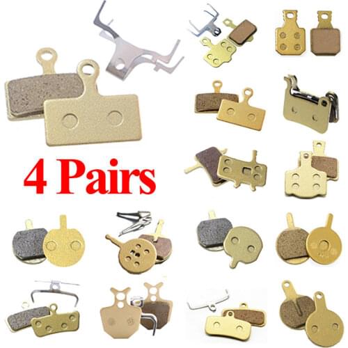 4 Pairs (8pcs) Bicycle Disc Brake Pads Metal Gold MTB Bike Brake Pads For SHIMANO TEKTRO TPR AVID ZOOM Bicycle Accessories