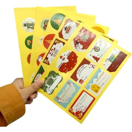 90pcs/pack Round Christmas Creative Sealing Stickers three Selections Cake Packaging Sealing Label Sticker